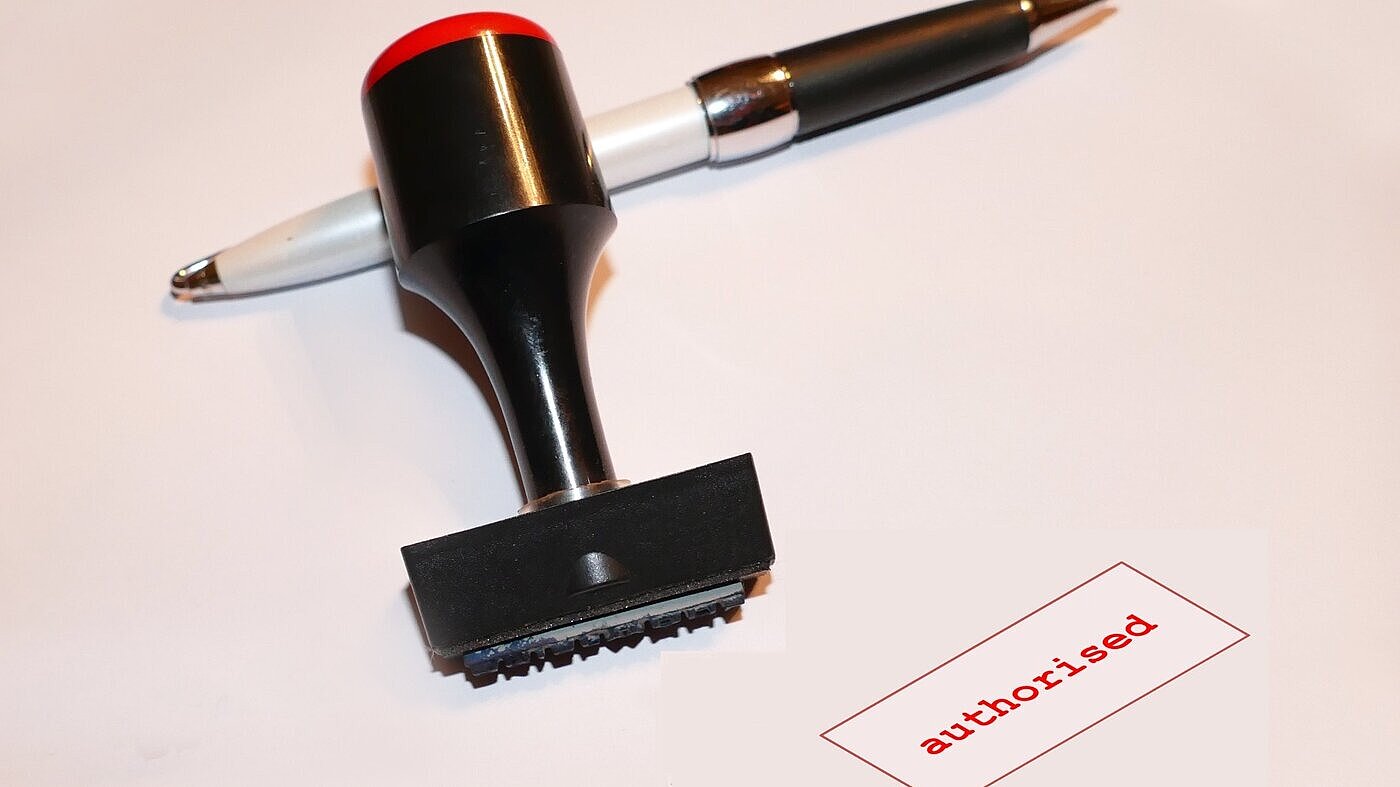 Foto Kugelschreiber, Stempel und Abdruck genehmigt